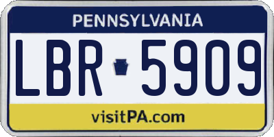PA license plate LBR5909