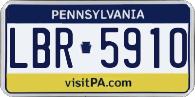 PA license plate LBR5910