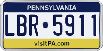 PA license plate LBR5911