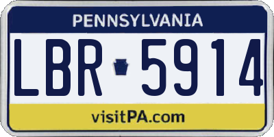 PA license plate LBR5914