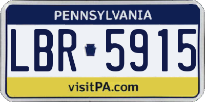 PA license plate LBR5915