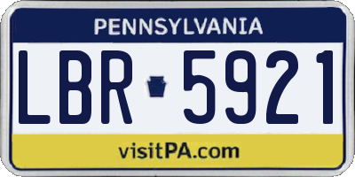 PA license plate LBR5921