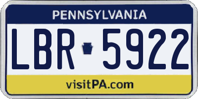PA license plate LBR5922