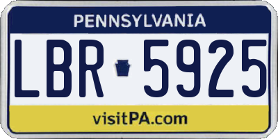 PA license plate LBR5925