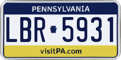 PA license plate LBR5931
