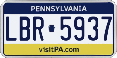 PA license plate LBR5937