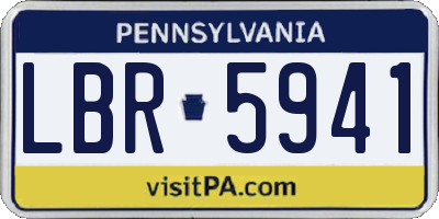 PA license plate LBR5941