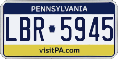 PA license plate LBR5945