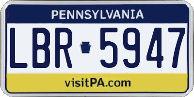 PA license plate LBR5947