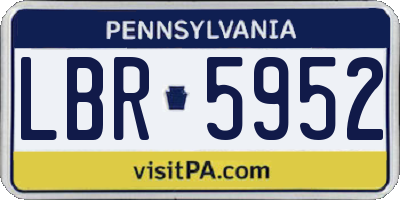 PA license plate LBR5952