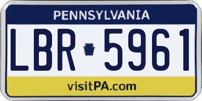 PA license plate LBR5961
