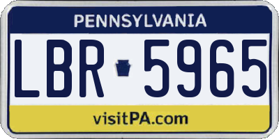PA license plate LBR5965