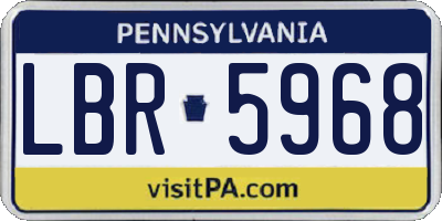 PA license plate LBR5968