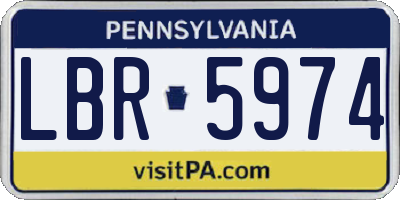 PA license plate LBR5974