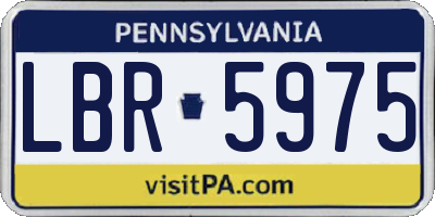 PA license plate LBR5975
