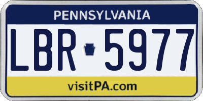 PA license plate LBR5977