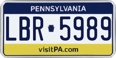 PA license plate LBR5989