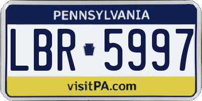 PA license plate LBR5997