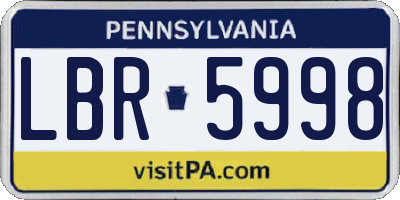 PA license plate LBR5998