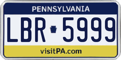 PA license plate LBR5999