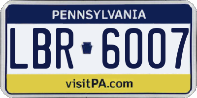 PA license plate LBR6007
