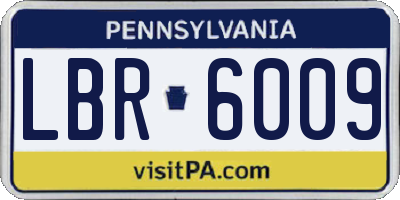 PA license plate LBR6009