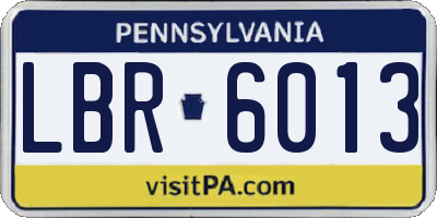 PA license plate LBR6013