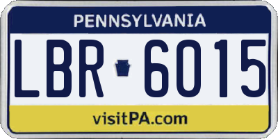 PA license plate LBR6015