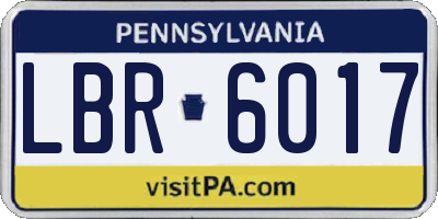 PA license plate LBR6017