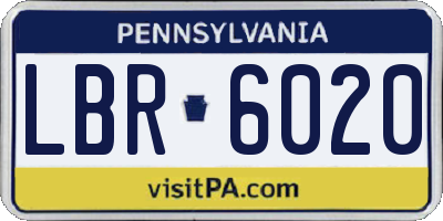 PA license plate LBR6020