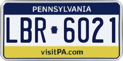 PA license plate LBR6021