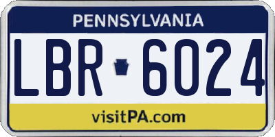 PA license plate LBR6024