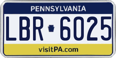 PA license plate LBR6025