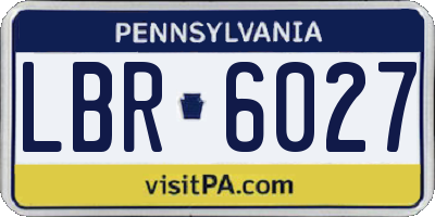 PA license plate LBR6027