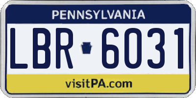 PA license plate LBR6031