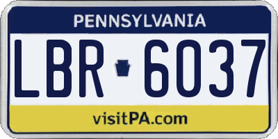PA license plate LBR6037