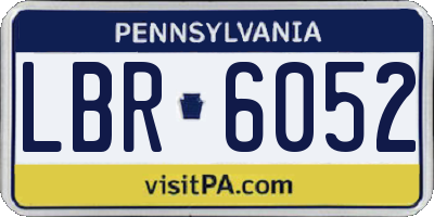 PA license plate LBR6052