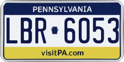 PA license plate LBR6053