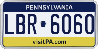 PA license plate LBR6060