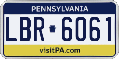 PA license plate LBR6061