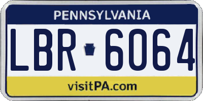 PA license plate LBR6064