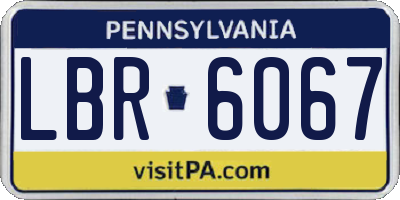 PA license plate LBR6067