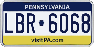 PA license plate LBR6068