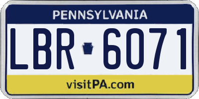 PA license plate LBR6071