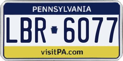 PA license plate LBR6077