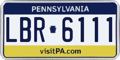 PA license plate LBR6111