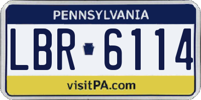 PA license plate LBR6114