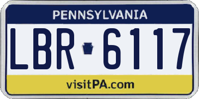 PA license plate LBR6117