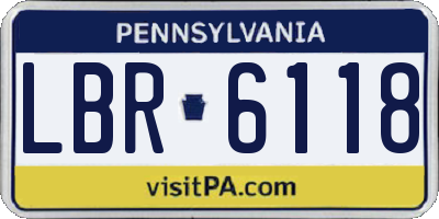 PA license plate LBR6118