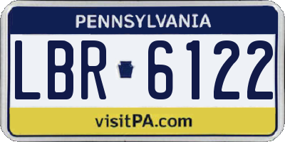 PA license plate LBR6122